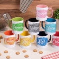 Taza cerámica con interior de colores 12 oz